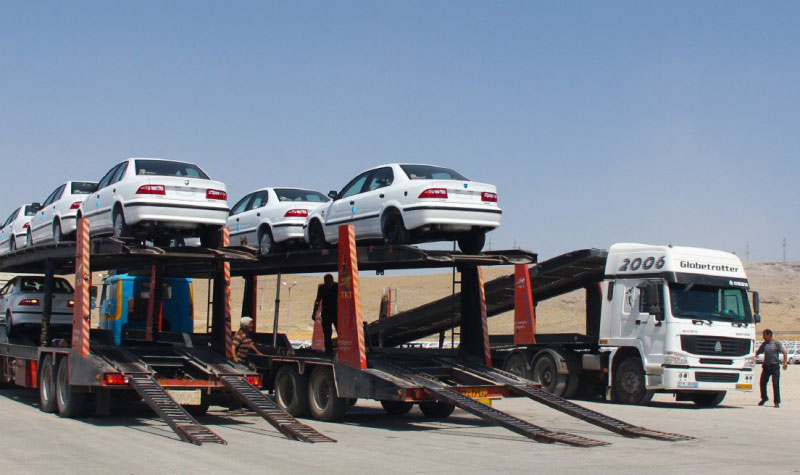 حمل و نقل انواع خودرو به صورت چندتایی با تریلی خودروبر به خوزستان